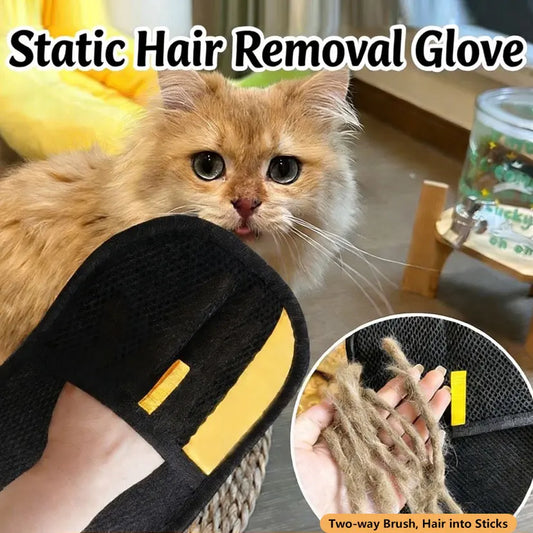 Double-Sided Pet Hair Removal Grooming Gloves