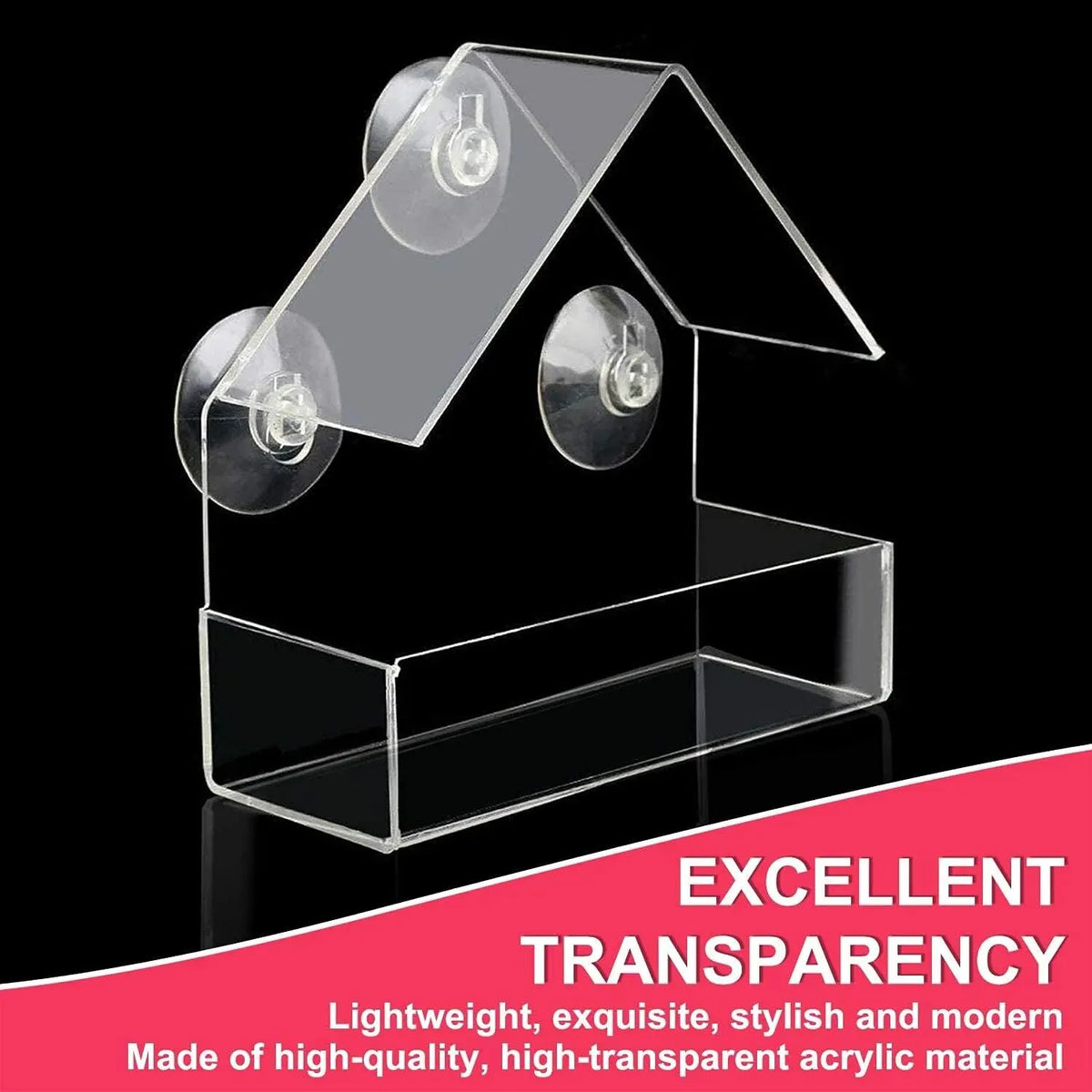 Clear Window Acrylic Hanging Bird Feeder