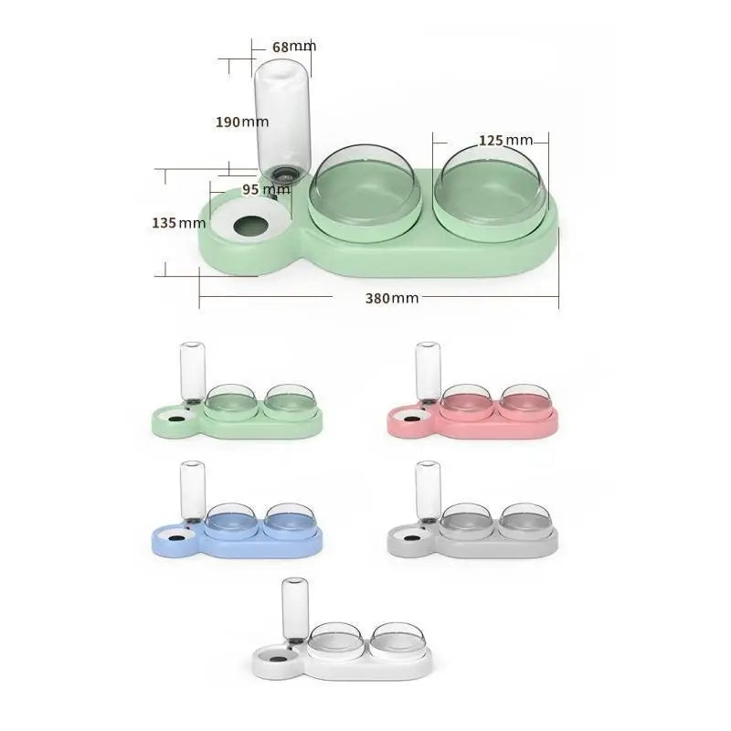 Triple Bowl Automatic Pet Water Dispenser and Feeder