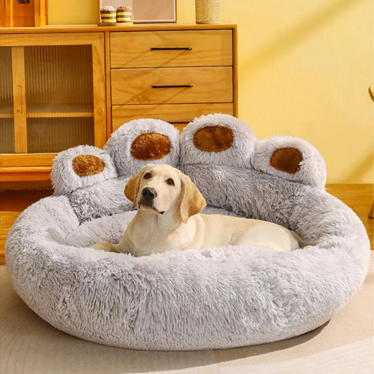 Fluffy Winter Plush Dog Bed and Pet Sofa