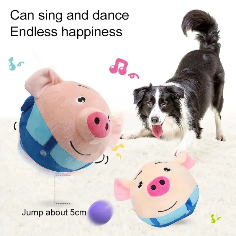 Interactive Plush Bouncing Dog Toy with Music and Vibration