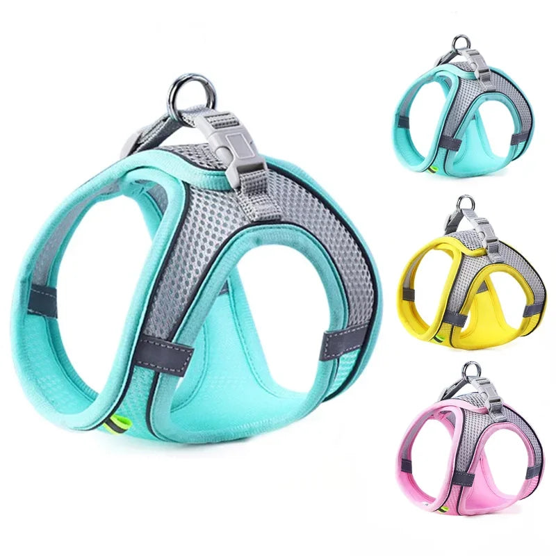 Reflective Breathable Adjustable Dog Harness And Leash Set