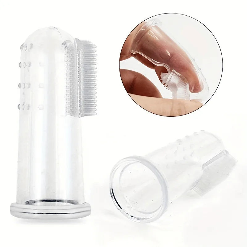 4-Piece Pet Finger Toothbrush Set for Dogs and Cats