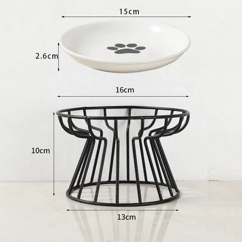 Raised Double Ceramic Pet Bowl and Stand