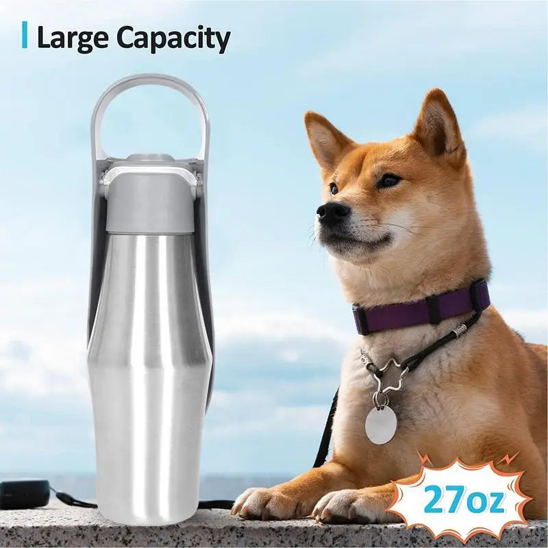 27oz Stainless Steel Travel Dog Water Bottle and Bowl