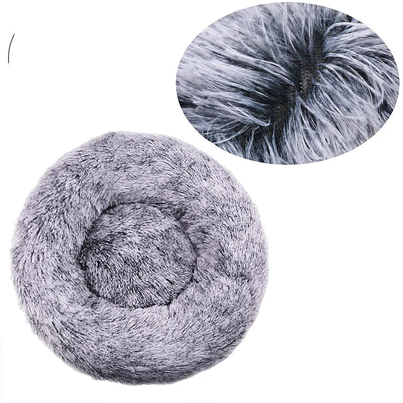 Plush Round Winter Warm Pet Bed in Six Sizes