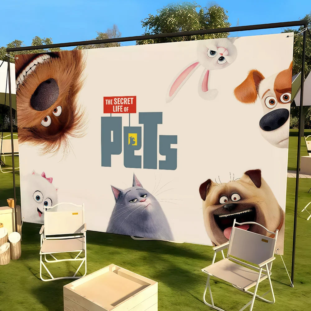 Cartoon T-THE S-SECRET L-LIFE OF P-PETS flag Suitable For Dormitory Room Outdoor Gift Party Decoration Picnic Camping