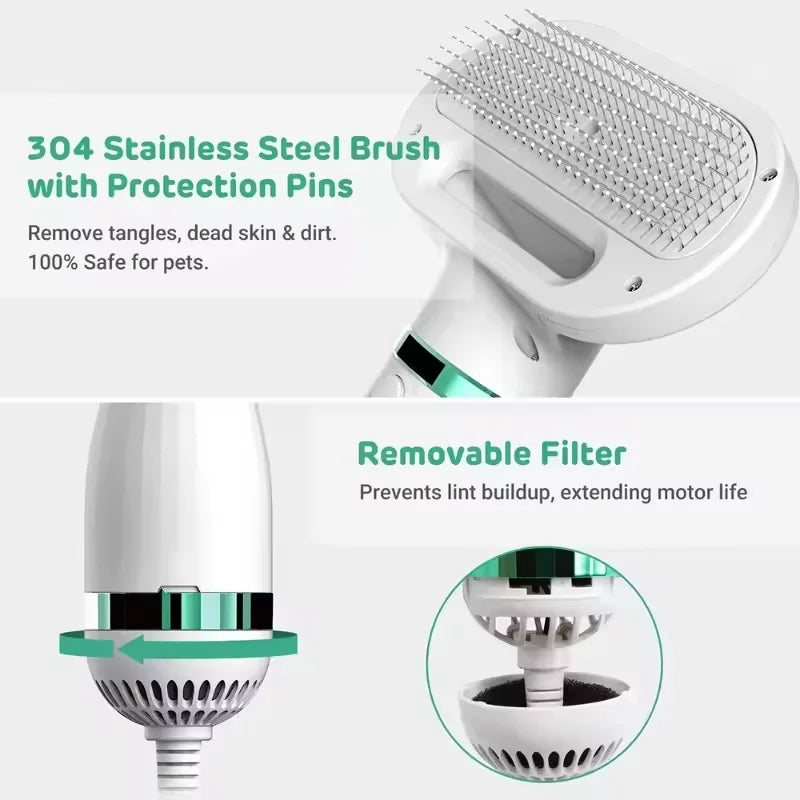 2-in-1 Pet Hair Dryer and Grooming Brush