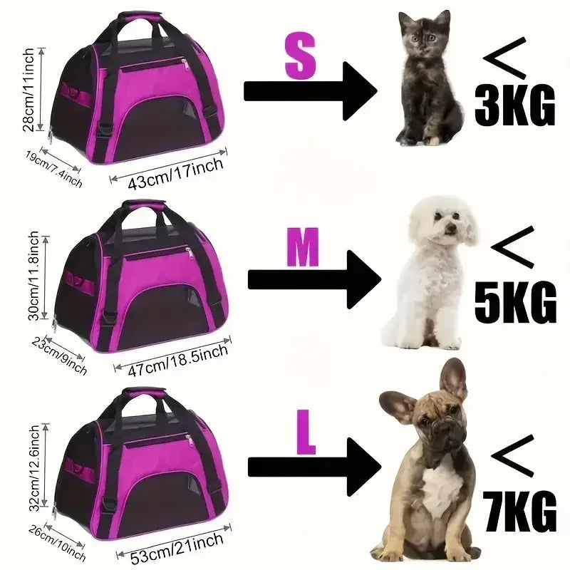 Portable Mesh Breathable Pet Carrier Bag for Small Dogs and Cats