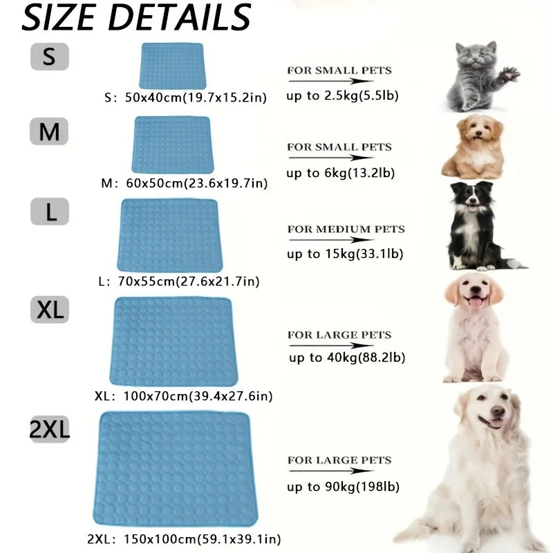 Extra Large Dog Cooling Mat and Ice Pad Blanket