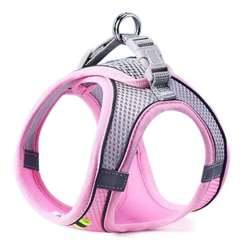 Reflective Breathable Adjustable Dog Harness And Leash Set