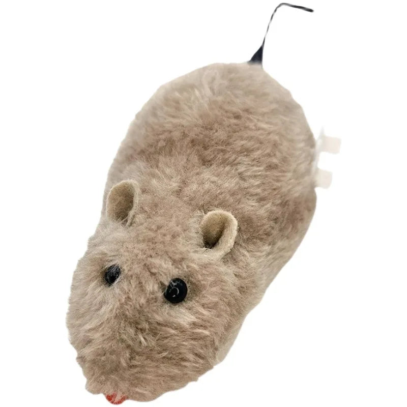 Interactive Plush Wind-Up Mouse Cat and Dog Toy