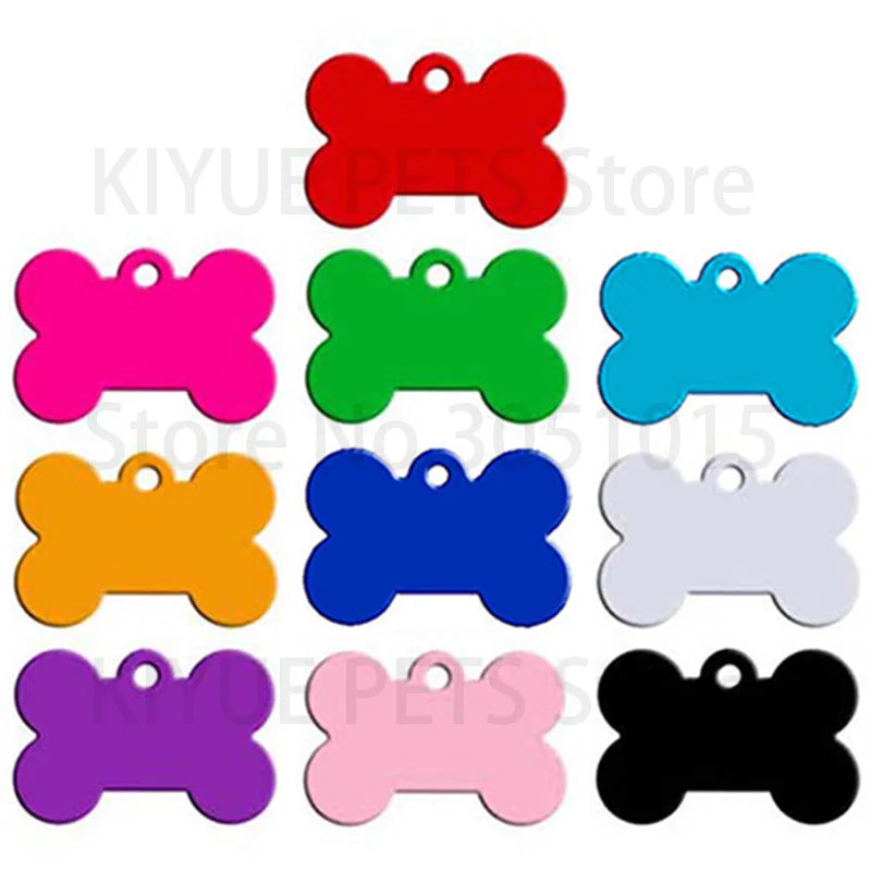 Personalized Engraved Bone Dog ID Tags 100 Pack