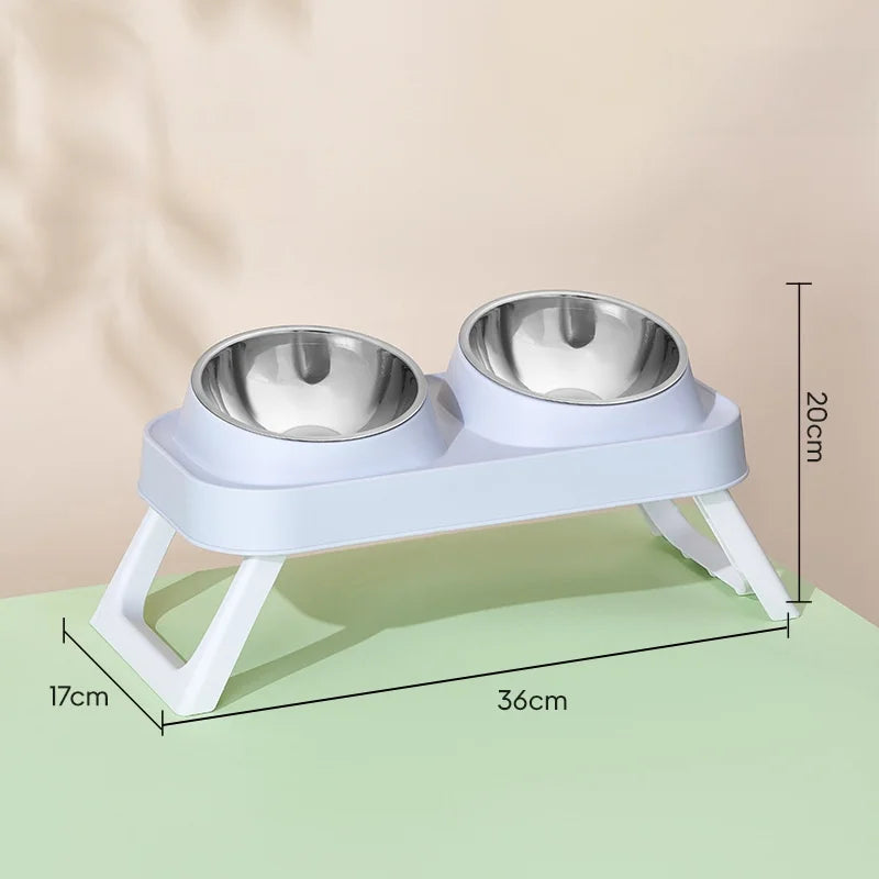 Foldable Elevated Dual Pet Feeder