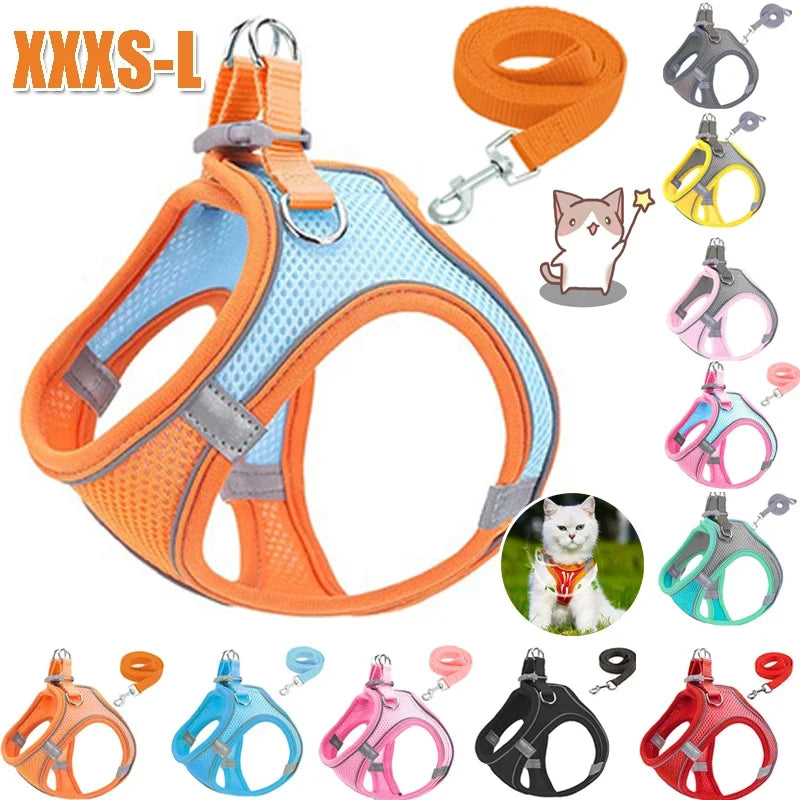 Reflective Adjustable Dog Harness And Leash Vest