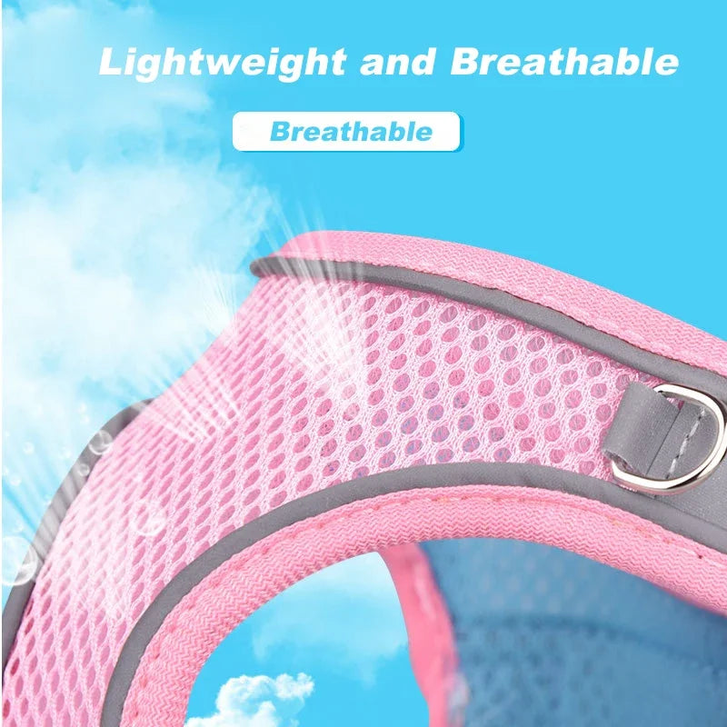 Reflective Adjustable Dog Harness And Leash Vest