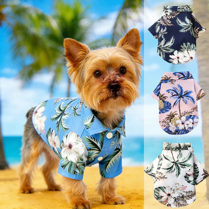 Hawaiian Style Summer Beach Dog Shirt