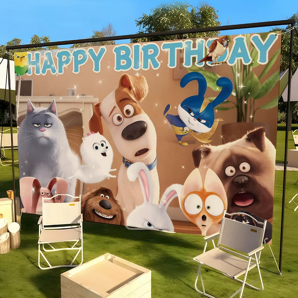 Cartoon T-THE S-SECRET L-LIFE OF P-PETS flag Suitable For Dormitory Room Outdoor Gift Party Decoration Picnic Camping