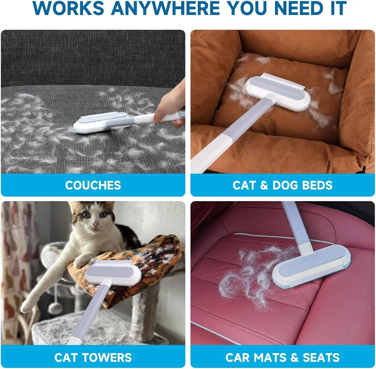 4-in-1 Reusable Pet Hair Remover Tool