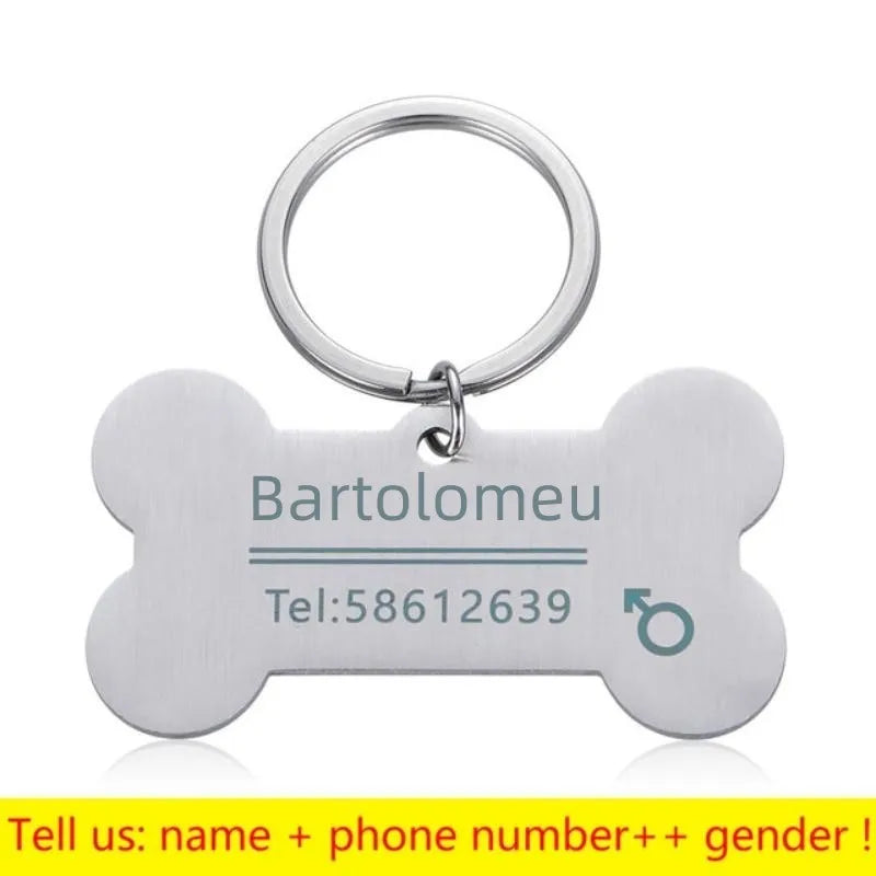 Personalized Engraved Pet ID Tag Bone Shape