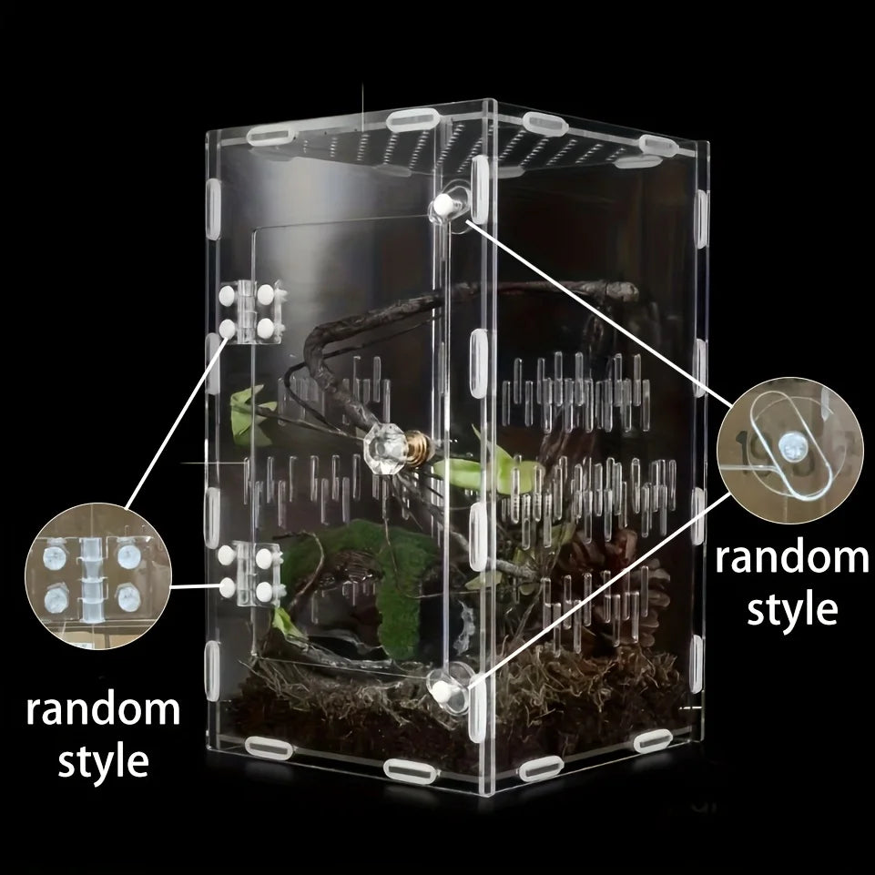 Acrylic Transparent Breeding Box for Reptiles and Quail