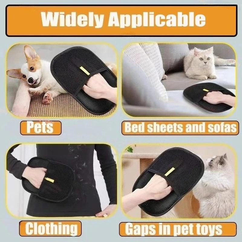 Double-Sided Pet Hair Removal and Grooming Glove