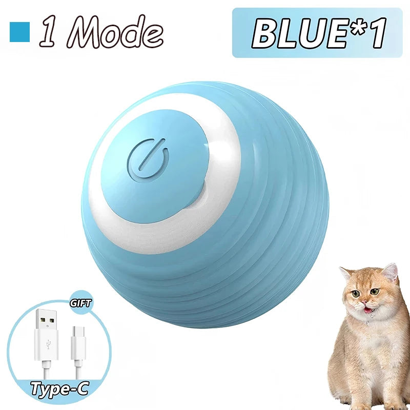2 Pack Smart Interactive Rolling Cat Ball Toys with Faux Tails