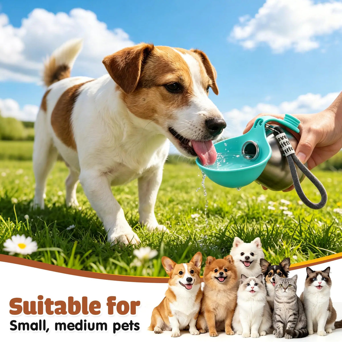 Portable Stainless Steel Dog Water Bottle