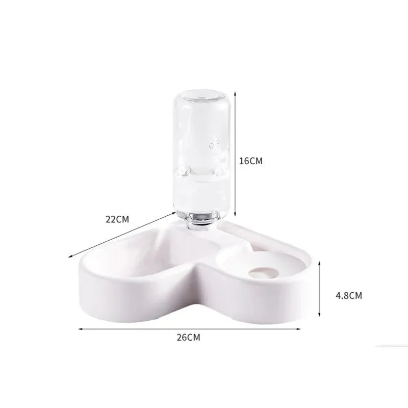 Double Pet Bowl Set with Automatic Water Dispenser