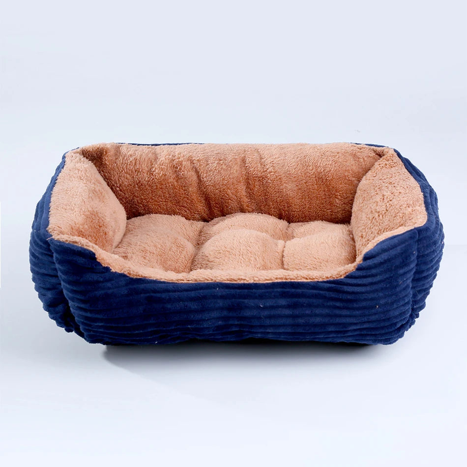 Plush Square Calming Pet Bed for Small and Medium Dogs