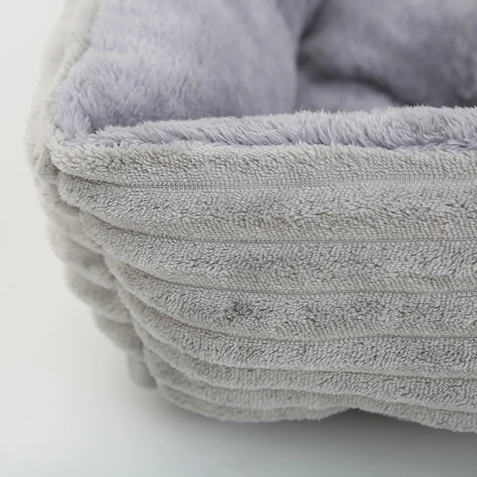 Plush Square Calming Pet Bed for Small and Medium Dogs