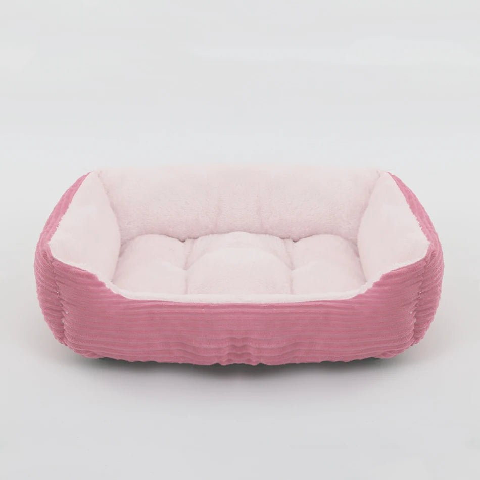 Plush Square Calming Pet Bed for Small and Medium Dogs