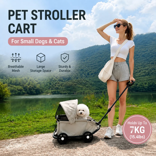Lightweight Foldable Small Pet Stroller for Dogs and Cats