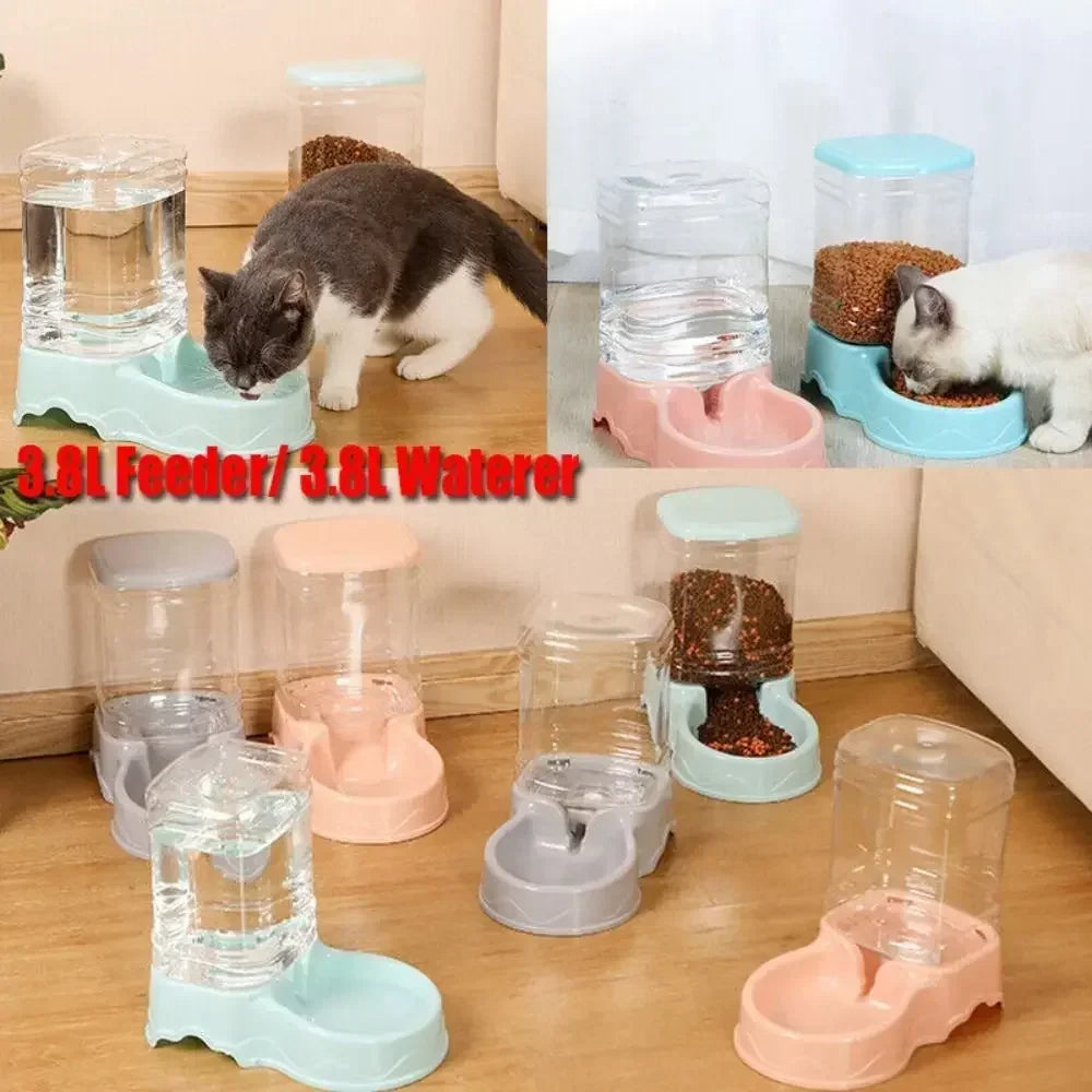 3.8L Automatic Cat and Dog Feeder and Water Fountain