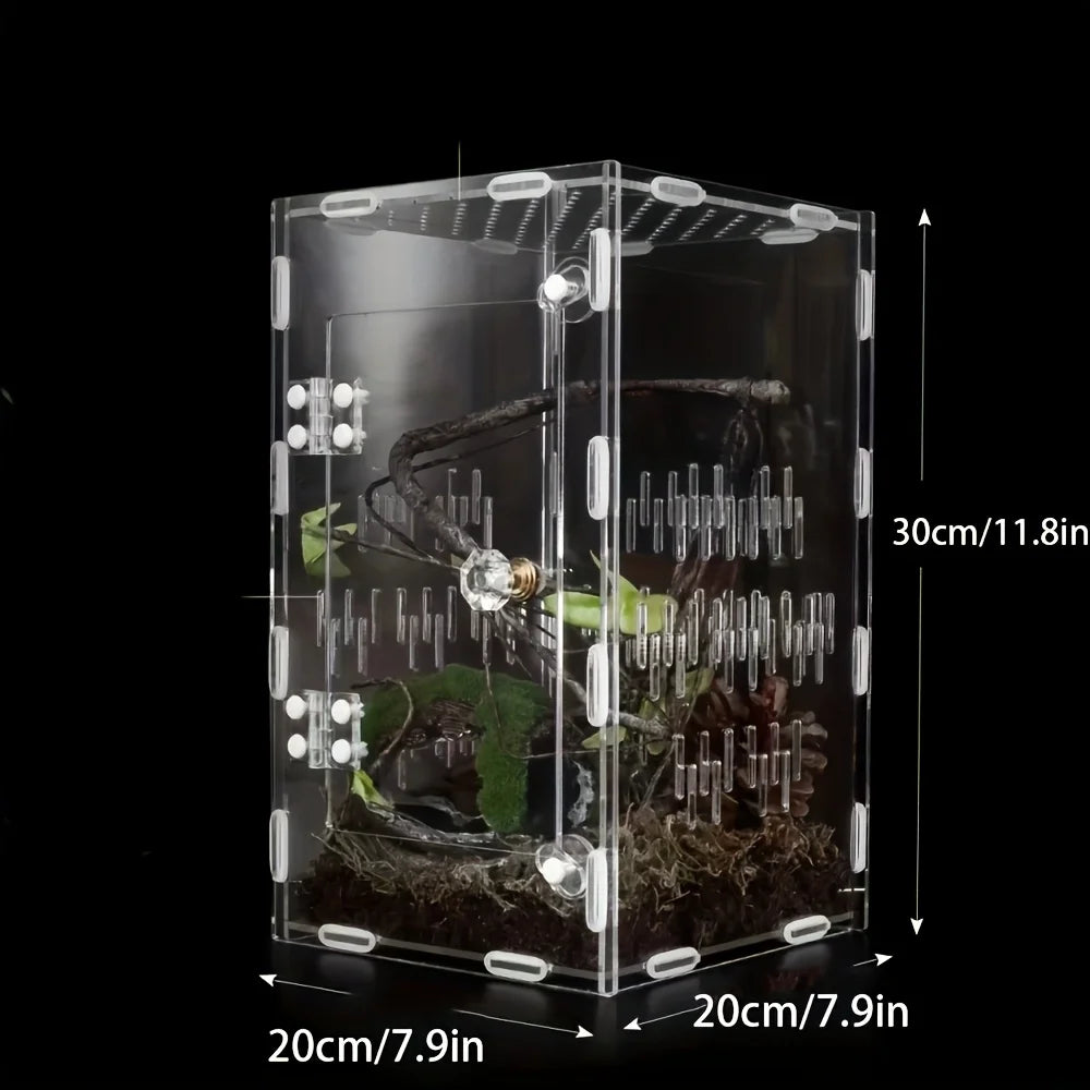 Acrylic Transparent Breeding Box for Reptiles and Quail
