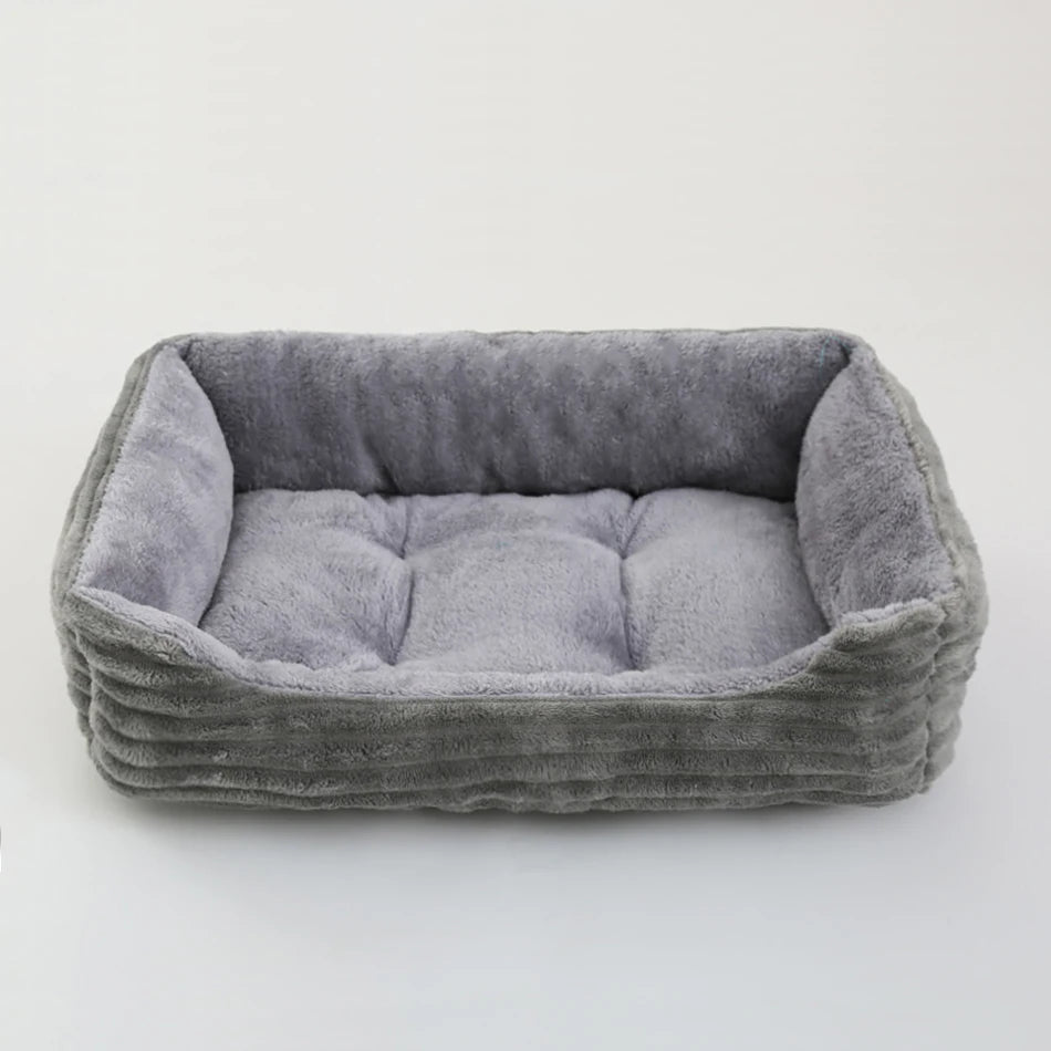 Plush Square Calming Pet Bed for Small and Medium Dogs