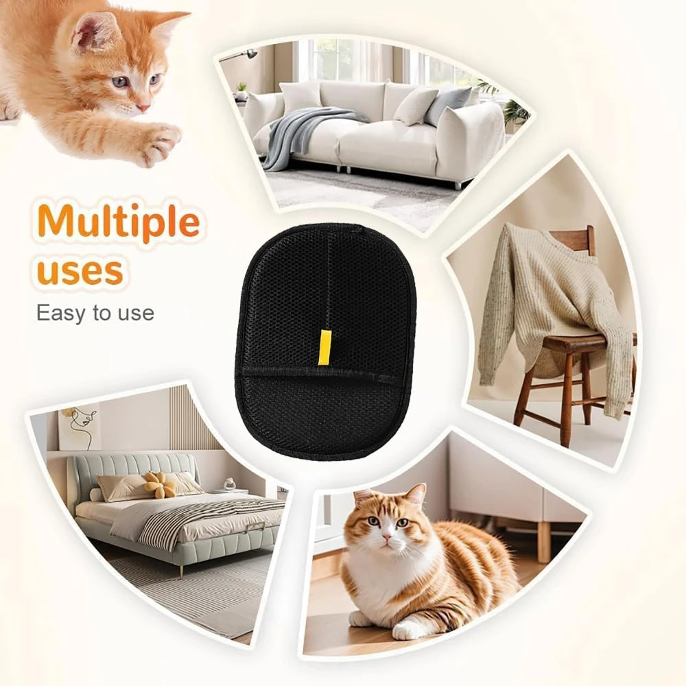 Reusable Pet Hair Removal Grooming Gloves