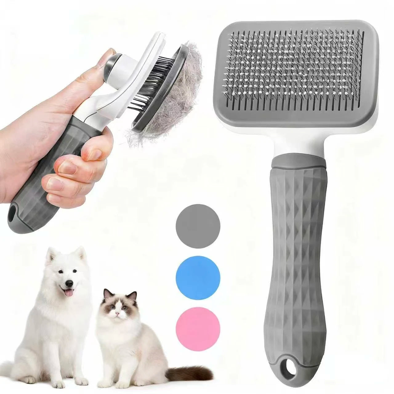 Self Cleaning Pet Hair Removal Comb and Cat Slicker Brush