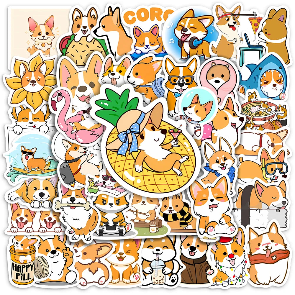 Waterproof Corgi Dog DIY Decorative Stickers