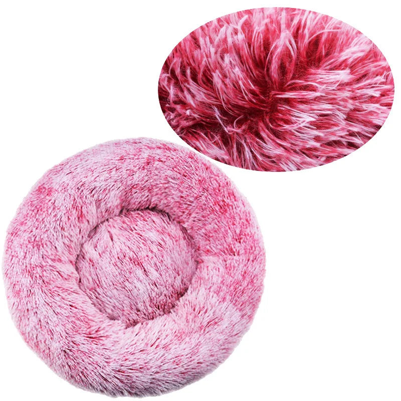 Plush Round Winter Warm Pet Bed in Six Sizes