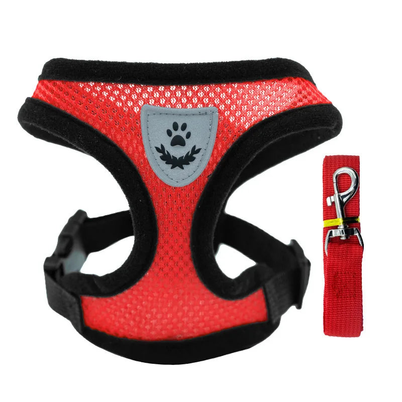 Adjustable Mesh Dog Vest and Leash Set for Small Pets