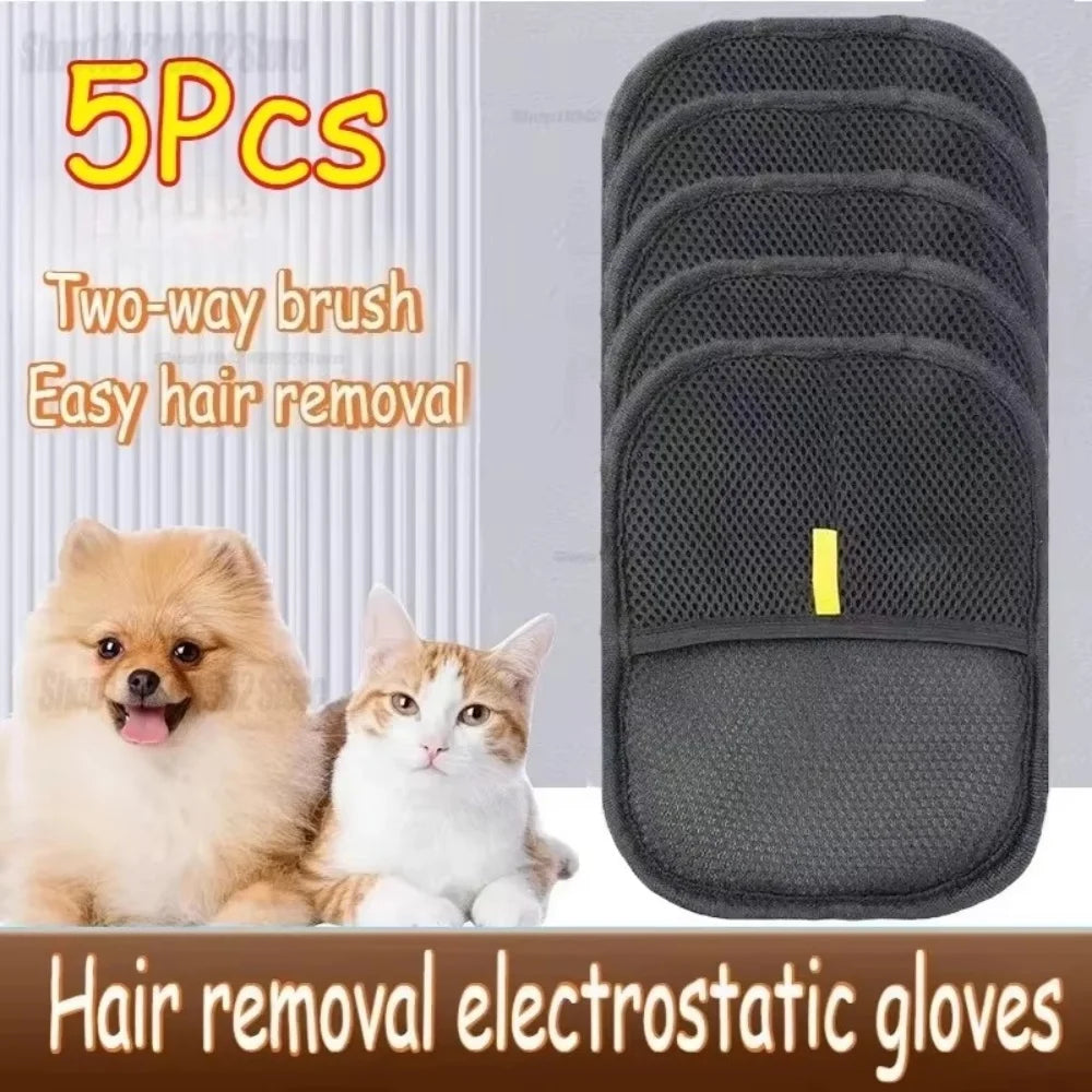 Double Sided Pet Hair Grooming and Deshedding Gloves