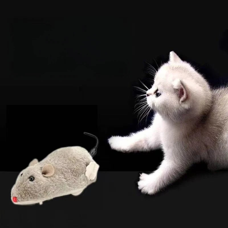 Interactive Plush Wind-Up Mouse Cat and Dog Toy