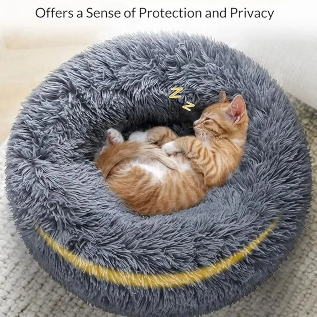 Plush Round Winter Warm Pet Bed in Six Sizes