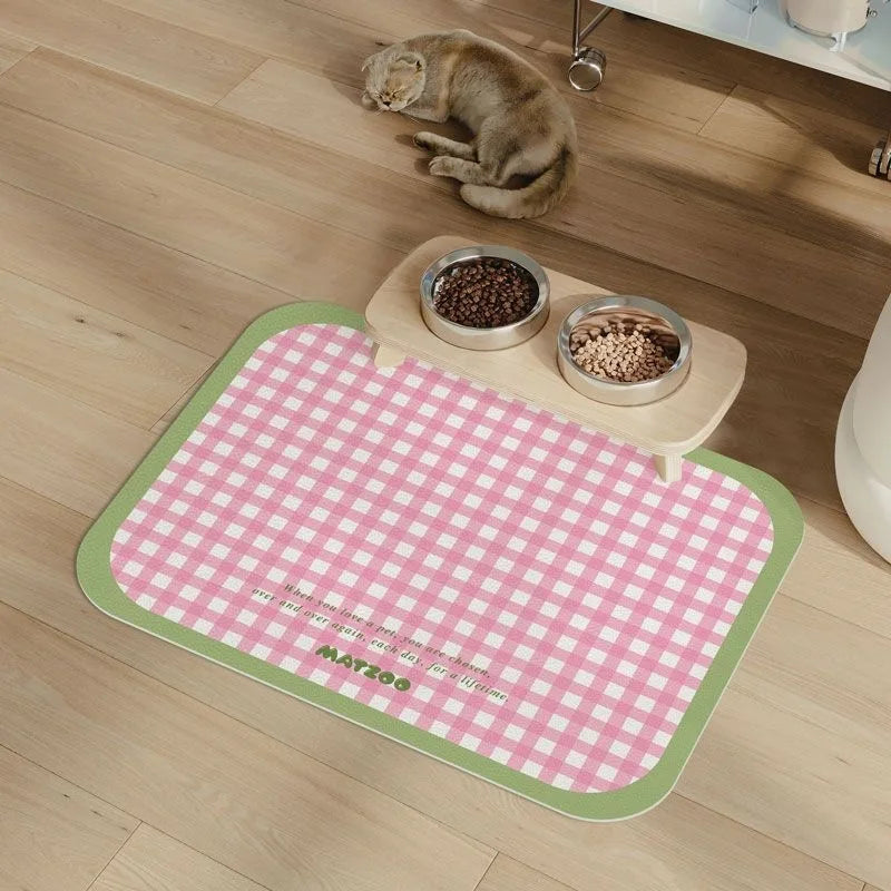 Checkered NonSlip Pet Feeding Mat
