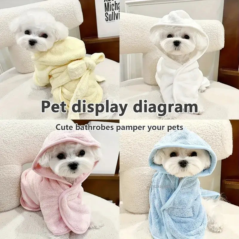 Absorbent Dog Bathrobe for Small and Medium Dogs
