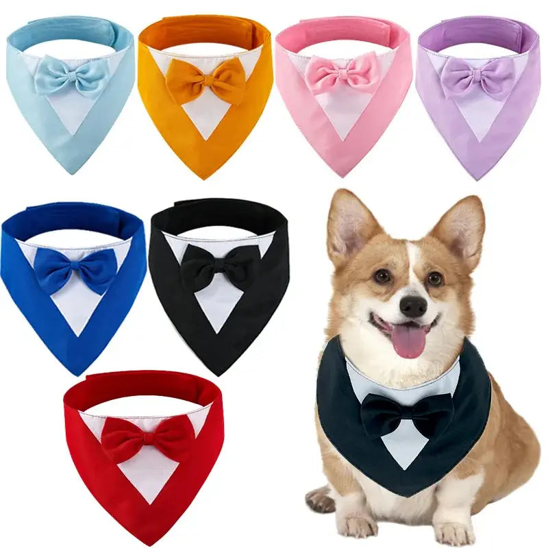Adjustable Formal Dog Bow Tie Bandana Pet Scarf