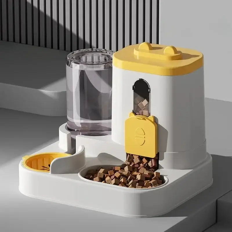 Automatic Cat Feeder and Water Fountain Bowl