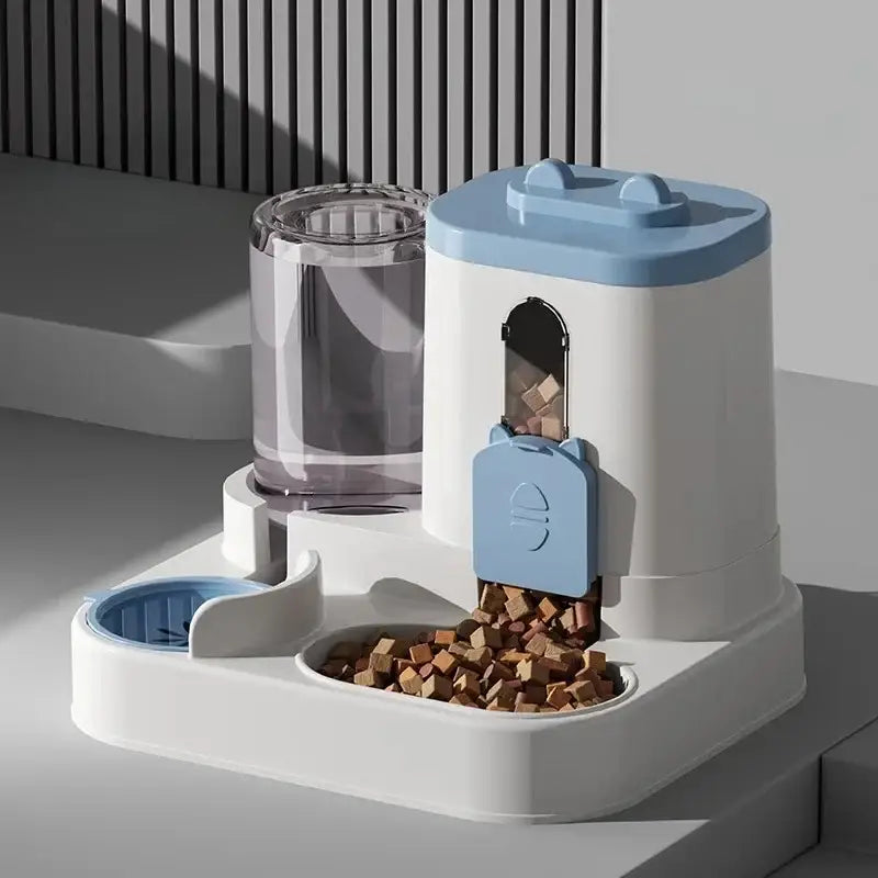 Automatic Cat Feeder and Water Fountain Bowl