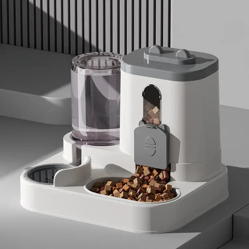 Automatic Cat Feeder and Water Fountain Bowl